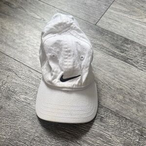 Nike White Cap with Black Swoosh